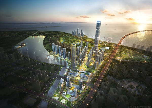 송도에 건설될 예정인 103층 규모의 랜드마크 빌딩 '인천타워'