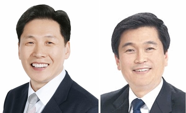 민주당 이병래 남동구청장 후보(왼쪽)와 국민의힘 박종효 남동구청장 후보