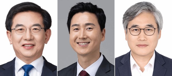 왼쪽부터 민주당 정일영, 국민의힘 김기흥, 무소속 김진용 몌비후보. 사진=중앙선관위