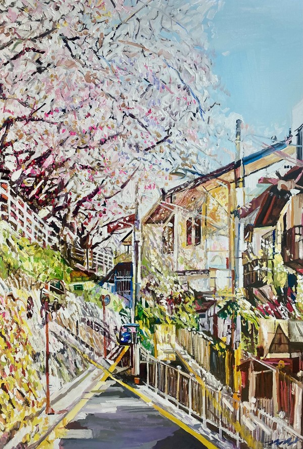 김주희 작 벚꽃엔딩 90.9 x 65.cm Oil on canvas