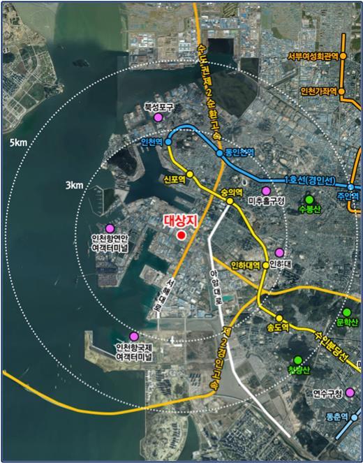 중구 항동1-1지구단위계획구역 위치도(자료제공=인천시)